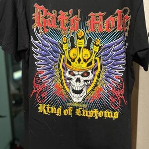 Anvil Black Graphic Tee with Skull Design